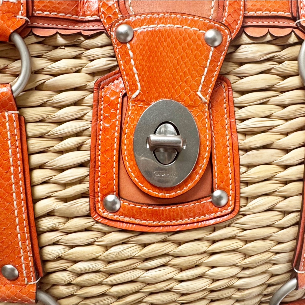 Coach Vintage Limited Edition Jasmine XL Straw Tote Bag | NWT - Picture 9 of 15